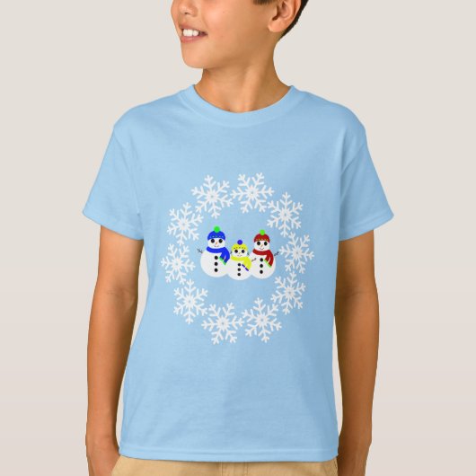 Weihnachtsschneemänner T - Shirt (Vorderseite)
