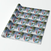 Weihnachtsschneemänner und Candy Canes Geschenkpapier (Ungerollt)