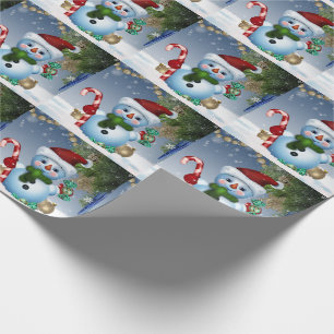 Weihnachtsschneemänner und Candy Canes Geschenkpapier