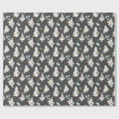 Weihnachtsschneemänner und Vögel Geschenkpapier (Flach)