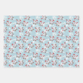 Weihnachtsschneemänner, Weihnachtsmann und Rudolph Geschenkpapier Set (Vorderseite)
