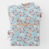 Weihnachtsschneemänner, Weihnachtsmann und Rudolph Geschenkpapier Set (Beispiel)