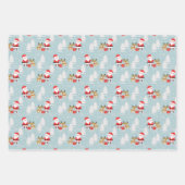 Weihnachtsschneemänner, Weihnachtsmann und Rudolph Geschenkpapier Set (Vorderseite 3)