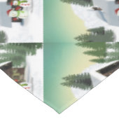 Weihnachtsschneemännerszene Tischdecke (Schrägansicht)