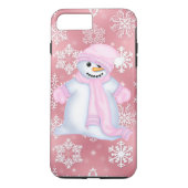 WeihnachtsSchneemannrosa iPhone 7 Plusfall Case-Mate iPhone Hülle (Rückseite)
