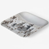 Weihnachtsschneemannsfamilie auf dem Lande Pappteller (Gewinkelt)