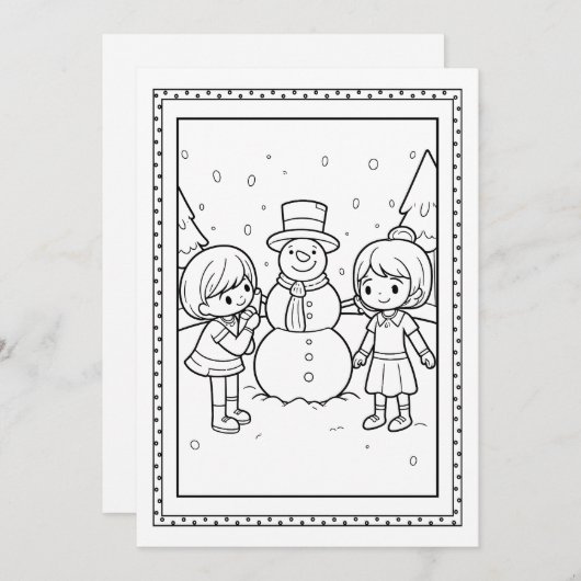 Weihnachtsschneemannskarte für Kinder Feiertagskarte (Vorne/Hinten)