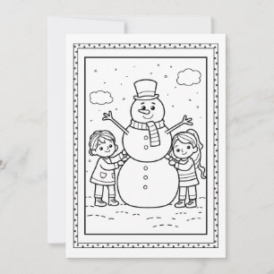 Weihnachtsschneemannskarte für Kinder Feiertagskarte