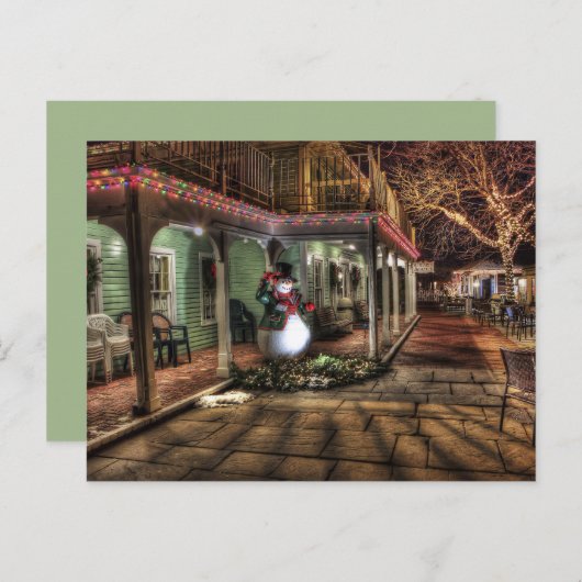 Weihnachtsschneemanpostkarte Feiertagspostkarte (Vorne/Hinten)