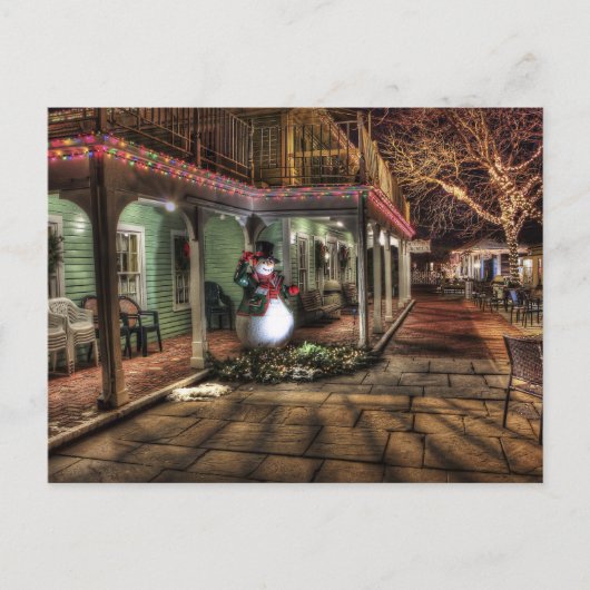 Weihnachtsschneemanpostkarte Feiertagspostkarte (Vorderseite)