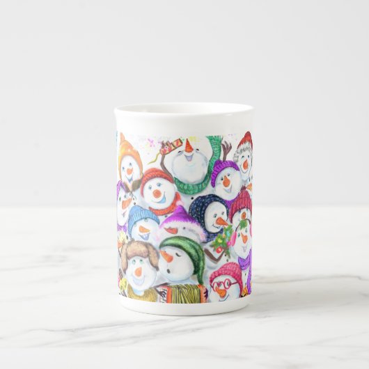 Weihnachtsschneemans China Tasse (Vorderseite)