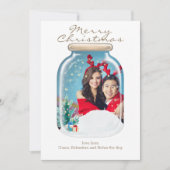 Weihnachtsschneemason Jar Foto Personalisierte Kar Einladung (Vorderseite)