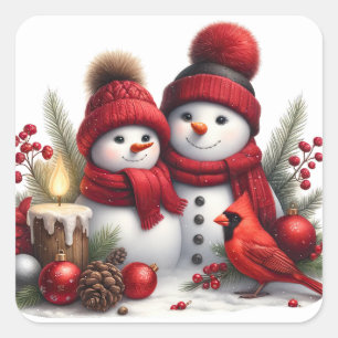 Weihnachtsschneemenschen Stickers