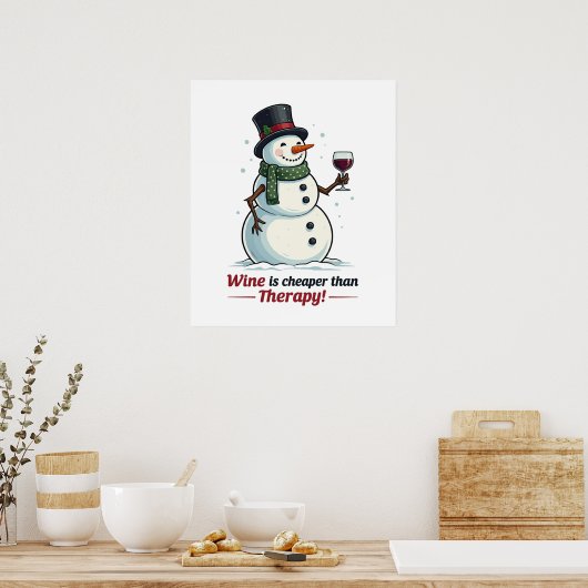 Weihnachtsschneemobil Bar lounge mit Party Wein Poster (Küche)