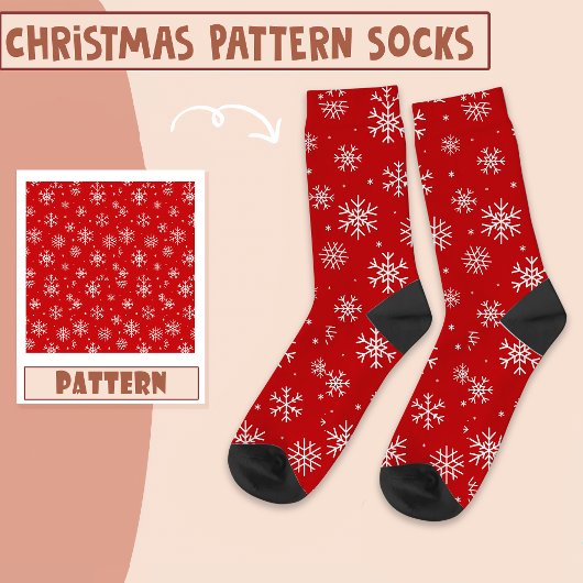 Weihnachtsschneepattern Socken