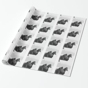 Weihnachtsschneepferde Pferde Rustikale Weihnachts Geschenkpapier