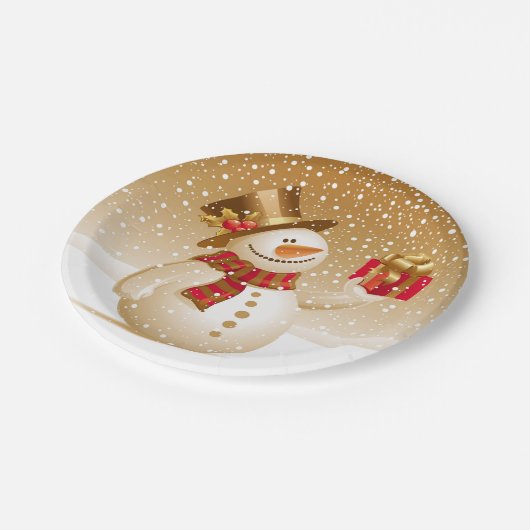 Weihnachtsschneeplatte Pappteller (Schrägansicht)