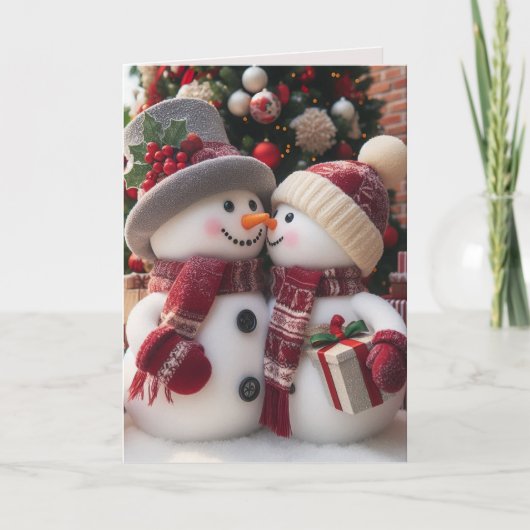 Weihnachtsschneepulver Feiertagskarte (Vorderseite)