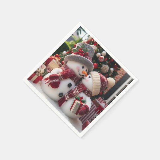 Weihnachtsschneepulver Serviette (Ecke)