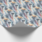 Weihnachtsschneeskier Geschenkpapier (Ecke)