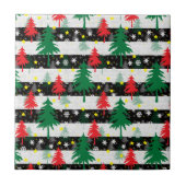 WeihnachtsschneeStreifen Fliese (Vorderseite)