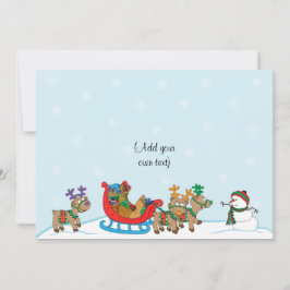 Weihnachtsschneeszene 2sid/flach/card/& env 7"x5" feiertagskarte