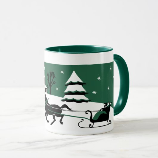 Weihnachtsschneeszene der 1940er Jahre - Tasse (VorderseiteRechts)