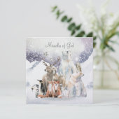 Weihnachtsschneeszene Weihnachtsgottesdienst Wunde Feiertagskarte (Stehend Vorderseite)