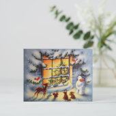 Weihnachtsschneetiere Weihnachten Weihnachtspostka (Stehend Vorderseite)