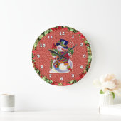 Weihnachtsschneeuhr Große Wanduhr (Zuhause)