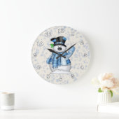 Weihnachtsschneeuhr Große Wanduhr (Zuhause)