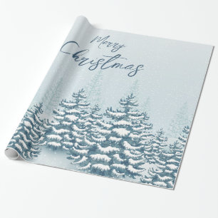 Weihnachtsschneewald Geschenkpapier