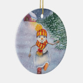 Weihnachtsschneewanderung Keramik Ornament (Rechts)