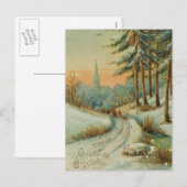 Weihnachtsschneeweg Feiertagspostkarte (Vorne/Hinten)