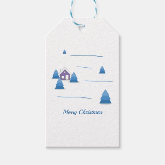 Weihnachtsschneewelt - Geschenk Geschenkanhänger (Vorderseite)