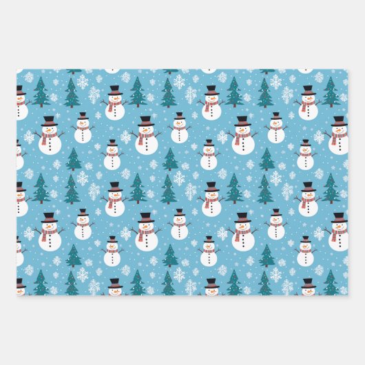 Weihnachtsschneewrapping Paper Geschenkpapier Set (Vorderseite 2)