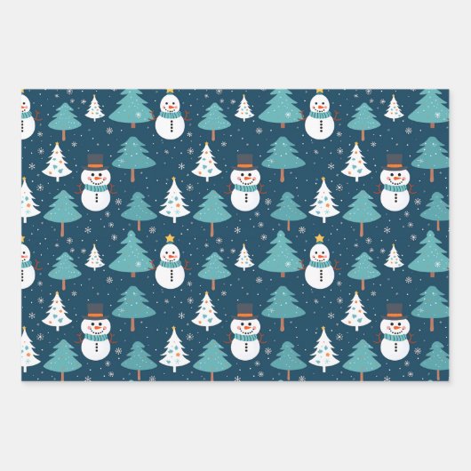 Weihnachtsschneewrapping Paper Geschenkpapier Set (Vorderseite)