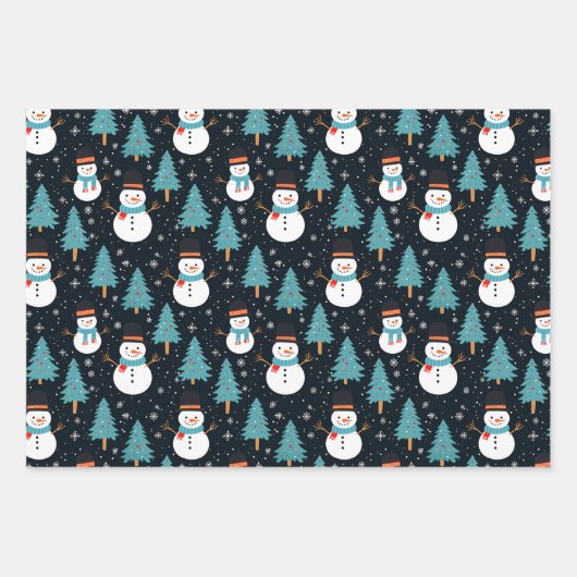 Weihnachtsschneewrapping Paper Geschenkpapier Set (Vorderseite 2)