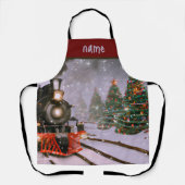 Weihnachtsschneezug Schürze (Vorderseite)