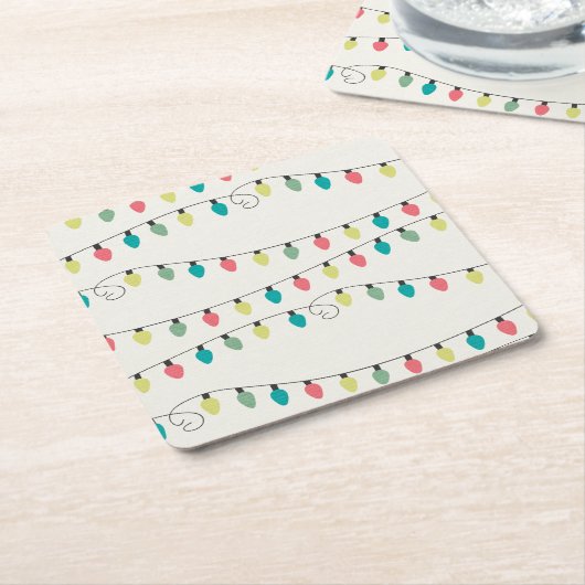 Weihnachtsschnur des Licht-Musters Rechteckiger Pappuntersetzer (angewinkelt)