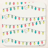 Weihnachtsschnur des Licht-Musters Rechteckiger Pappuntersetzer (Vorderseite)