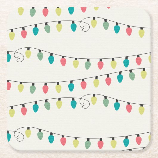 Weihnachtsschnur des Licht-Musters Rechteckiger Pappuntersetzer (Vorderseite)