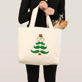 Weihnachtsschnurrbart-Baum Jumbo Stoffbeutel (Vorderseite (Produkt))