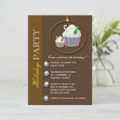 Weihnachtsschokolade Braun Feiertag Einladung (Stehend Vorderseite)