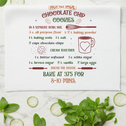 Weihnachtsschokolade Chip Cookie Rezept Weihnachte Geschirrtuch (Gefaltet)