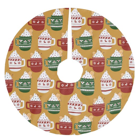 Weihnachtsschokolade Gold Polyester Weihnachtsbaumdecke (Vorderseite)