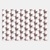 Weihnachtsschokolade Hund in Weihnachtsmannmütze Geschenkpapier Set (Vorderseite 3)