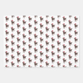 Weihnachtsschokolade Hund in Weihnachtsmannmütze Geschenkpapier Set (Vorderseite 2)