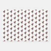 Weihnachtsschokolade Hund in Weihnachtsmannmütze Geschenkpapier Set (Vorderseite)