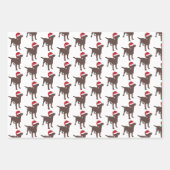 Weihnachtsschokolade Hund in Weihnachtsmannmütze Geschenkpapier Set (Vorderseite 2)